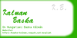 kalman baska business card