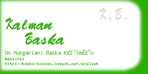 kalman baska business card